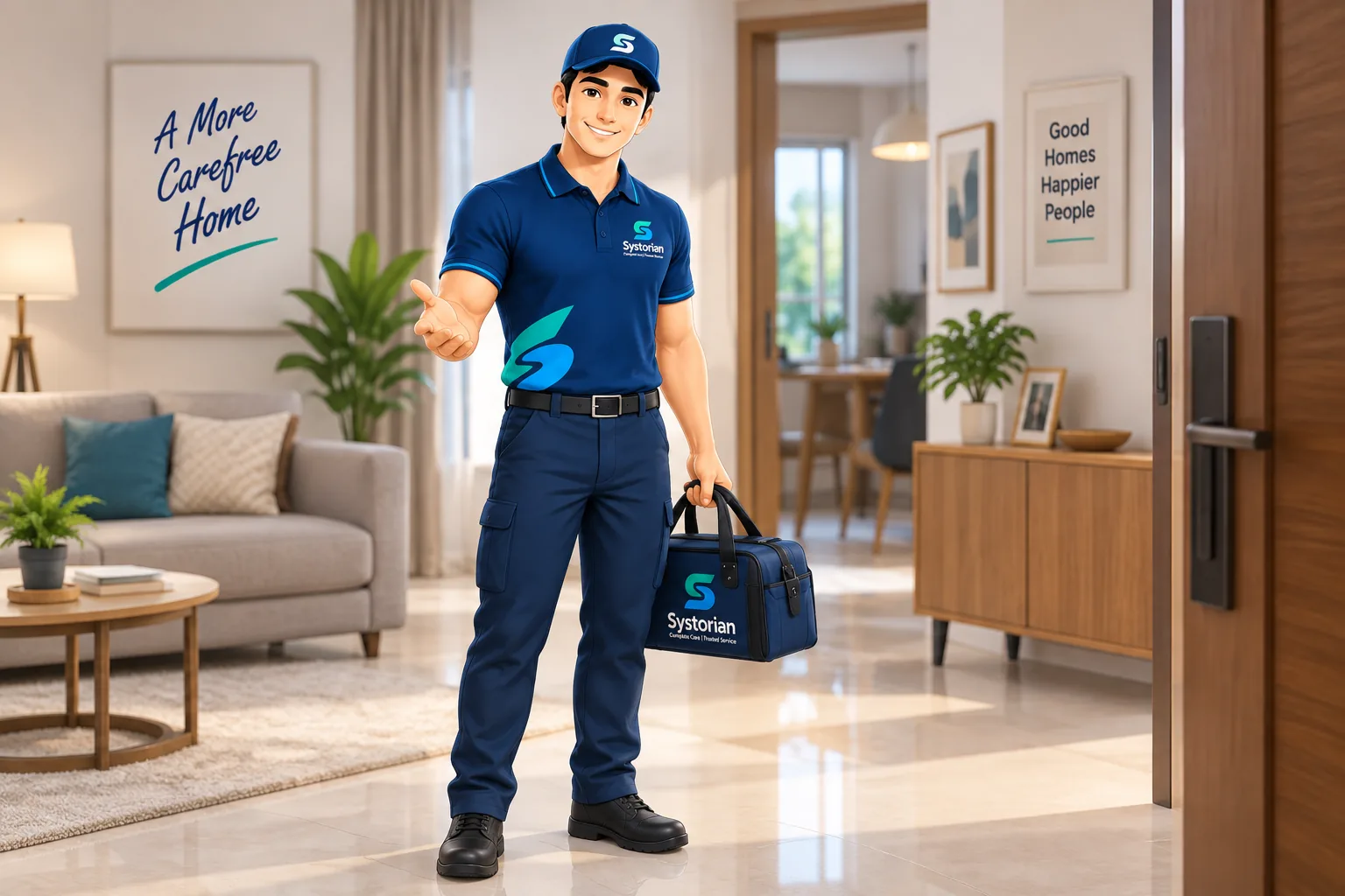 Systorian technician arriving for annual home support membership