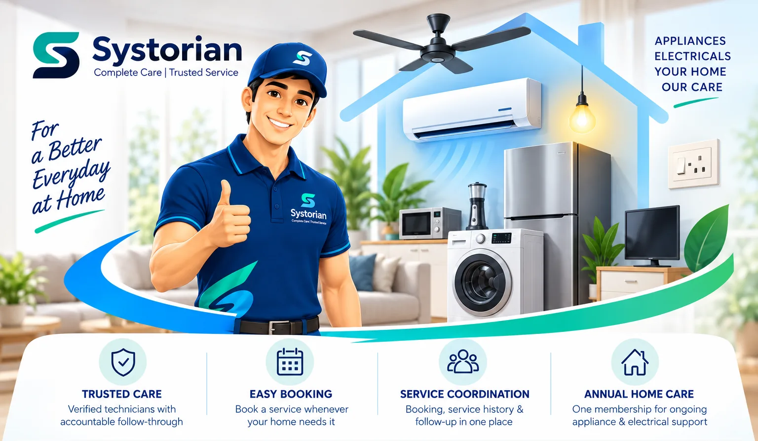 Systorian trusted appliance and electrical support billboard